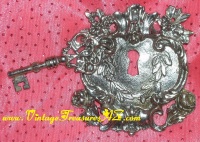 Image for Chastity Belt-shaped & Floral-accented “Under Lock & Key” Ladies/Lady’s Brushed Silver Metal Belt Buckle <b><span style='color:red'> *****FIRST CLASS SHIPPING INCLUDED – DOMESTIC ORDERS ONLY!***** </span></b><span style='color:purple'>